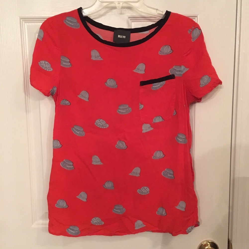 Maeve red printmaker hat tee